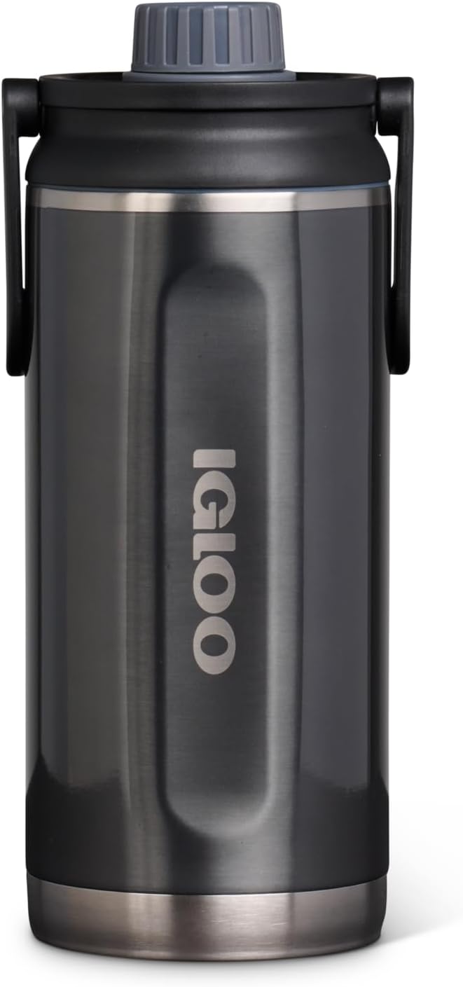 Igloo 36 Oz Stainless Steel Twist 'n' Chug Bottle in Carbonite