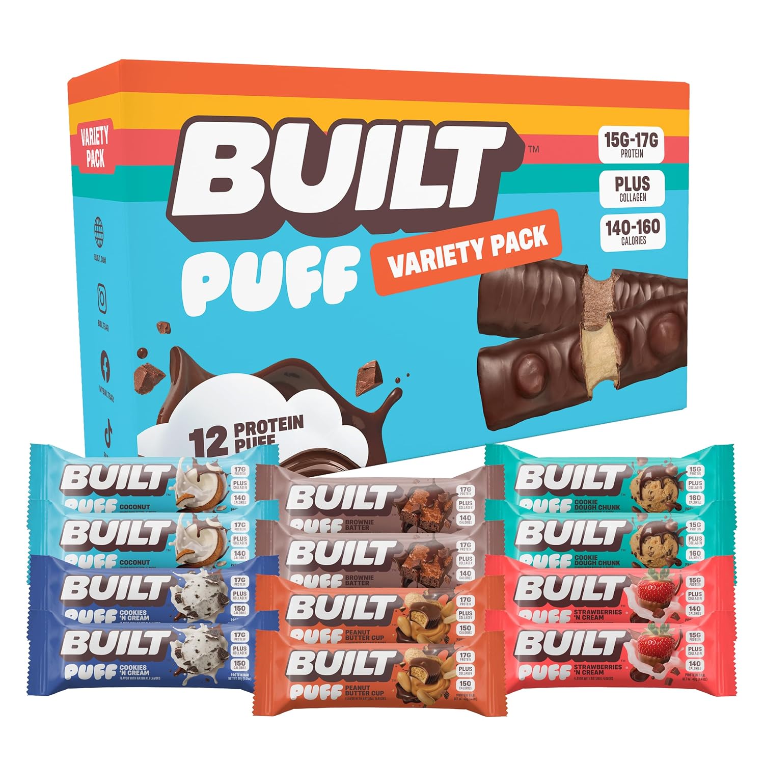 Built Bar Puff protein bars variety pack