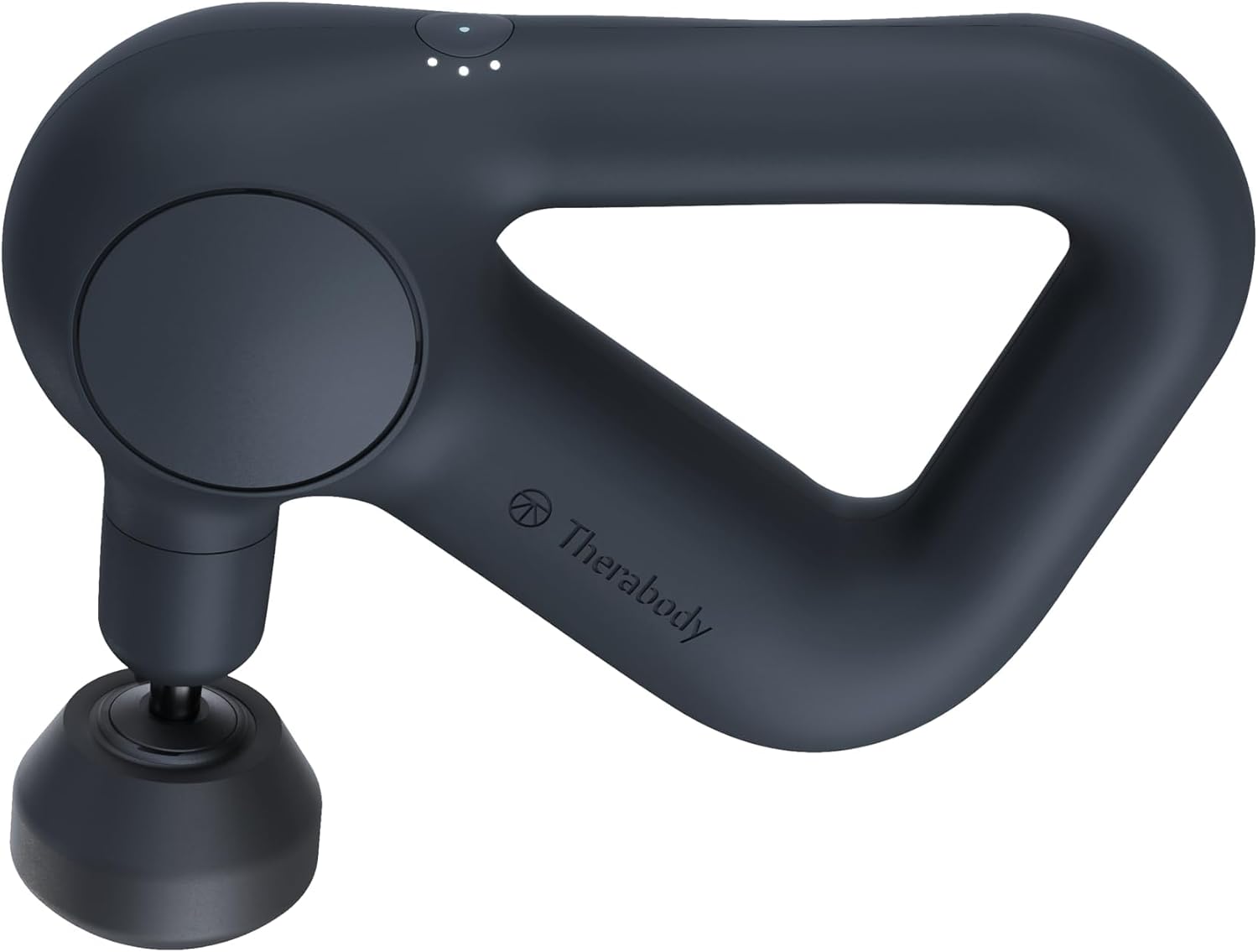 Theragun Therabody Relief quiet deep tissue massage gun in black with three attachments